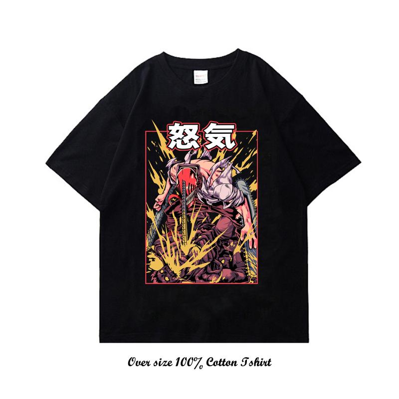 Unisex EU Japanese Anime Chainsaw Women T Shirt Cartoon Printing Cotton T-shirt Harajuku Graphic Tees Clothing Tops Tshirt Manga