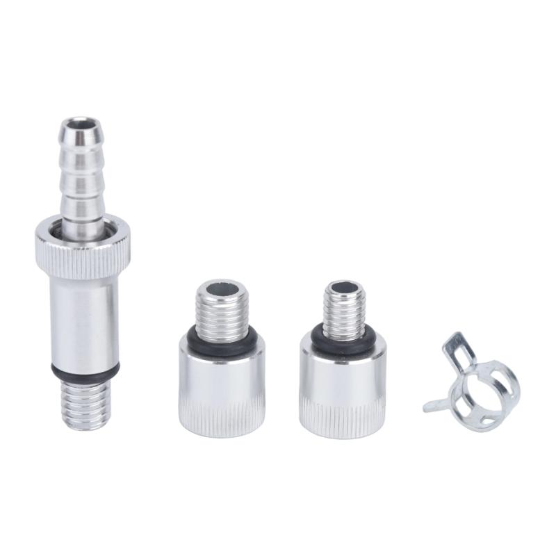 Plastic Brake Fluid Service Pump Kit with Clear Flexible Tubing, Two Straight Tubes and Threaded Connection Pieces for Vehicle Maintenance