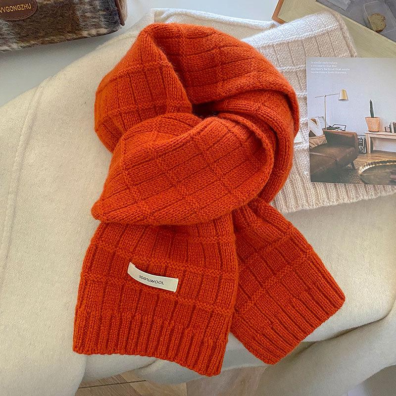 Women Warm Knitted Wool Scarf For Winter Solid Color Thickened Shawl Soft Scarves Cashmere Pashmina Neckerchief Blanket