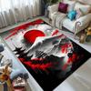1PC Red Sun Mount Fuji Maples Pagoda Print Carpet for Living Room Bedroom Sofa Home Decor Rus Non-slip Floor Mat Luxury Gift