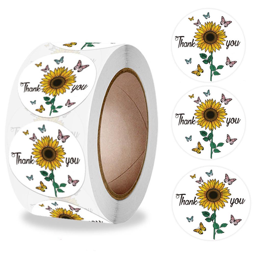 500pcs Thank You Stickers Green Flowers Thank You Labels for Birthday, Weddings, Giveaways, and Small Business Shipping Stickers