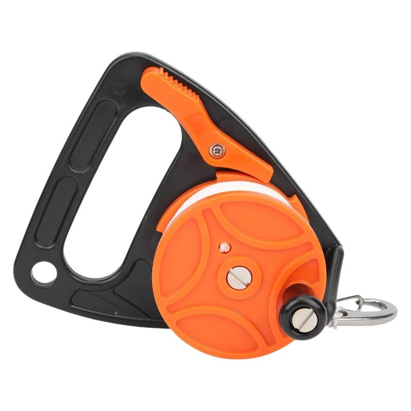 Scubas Ratchets Dives Reel with Handle Stop Switches High Visibility Retractable Line Diving Reel Finger Spool Easy Use