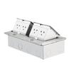 German Standard Multi-functional Pop-up Aluminum Floor Socket with Network and Four-way European Outlets