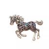 Classic Rhinestone Horse Brooches Year of The Horse Zodiac Animal Lapel Pins Jewelry Casual Metal Badge Pin for Women