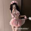 Sex Lingerie Pink Anime Little Maid Cosplay Sexy Sexy Bow Bra Hip Skirt