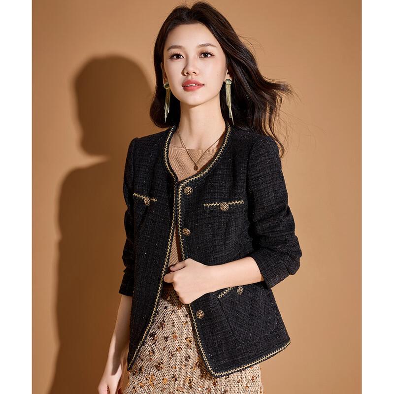 Meilanni French Style Color-block Tweed Jacket