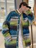 Men's Retro Gradient Color Block Cardigan - Trendy Autumn/Winter Knitwear
