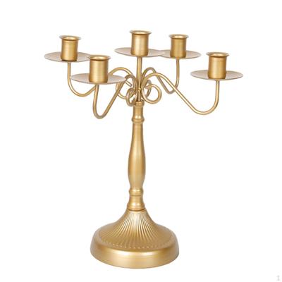 Five Headed Candle Holder Metal Candlestick Wedding Decoration Ornament for Banquet Christmas