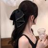 Elegant Retro Satin Bow Hair Clip for Women - Perfect for Low Ponytails and Head Ornaments