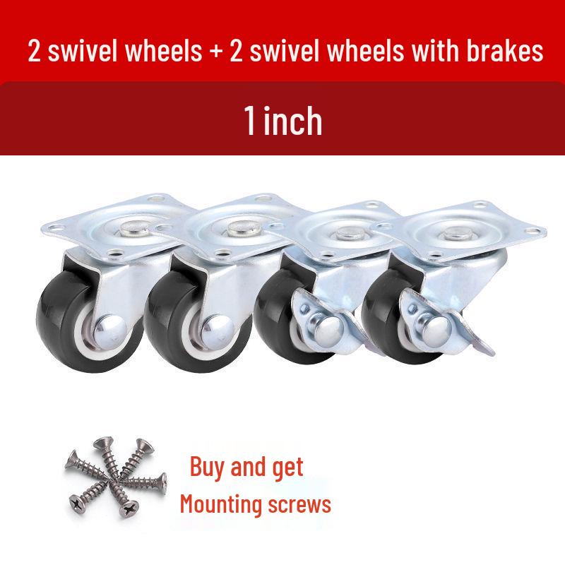 1-3 Inch Silent Swivel Caster Wheels with Brakes for Furniture and Trolleys