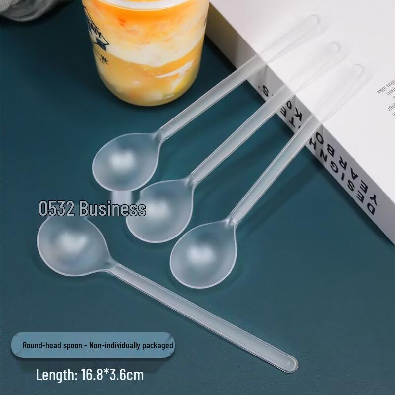Hanyou Disposable Frosted Plastic Spoons