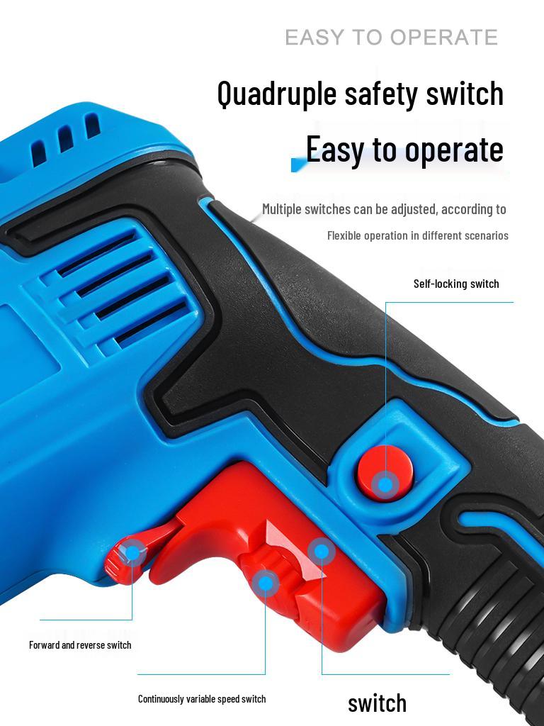 Multifunctional Electric Impact Drill with Pistol Grip - 220V Handheld Drill & Screwdriver for Household Use