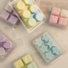 10 Pcs Containers With 6/4 Cavity Clear Plastic Wax Melt Clamshell For Diy Wax Melt Candles, Square (Heart)