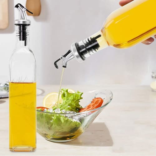 PENGQIMM Olive Oil Bottle, 500ml Glass Oil Pot, Heat-Resistant Glass, for Home Use, Condiment Container, Dressing Bottle