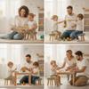 Non-Skid Solid Wood Small Foot Stool Soft Shoe Changing Chair Small Footstool Ottoman  Office