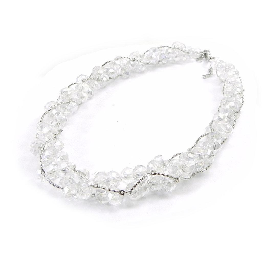Les Trésors De Lily [I2762] - Designer Long Necklace 'Sissi' Crystal White