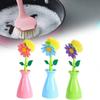 Long Flower Handle Pan Brush Storage Bottle Cleaner Creativity Decoration Tool