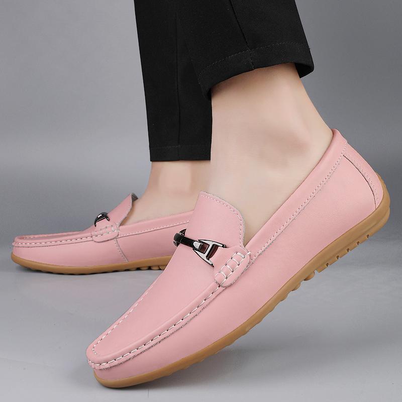 Fashion 2025 New Fashion Men Korean Style Soft Leather Slip-on Business Loafers Shoes Man Casual Lazy Boat Shoes Comfort Driving Shoes
