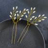 Luxury U-shaped Hair Clip Pins For Women Gold Color Leaf Hairpins Bridal Wedding Hair Accessories Bride Prom Hair Styling Tools