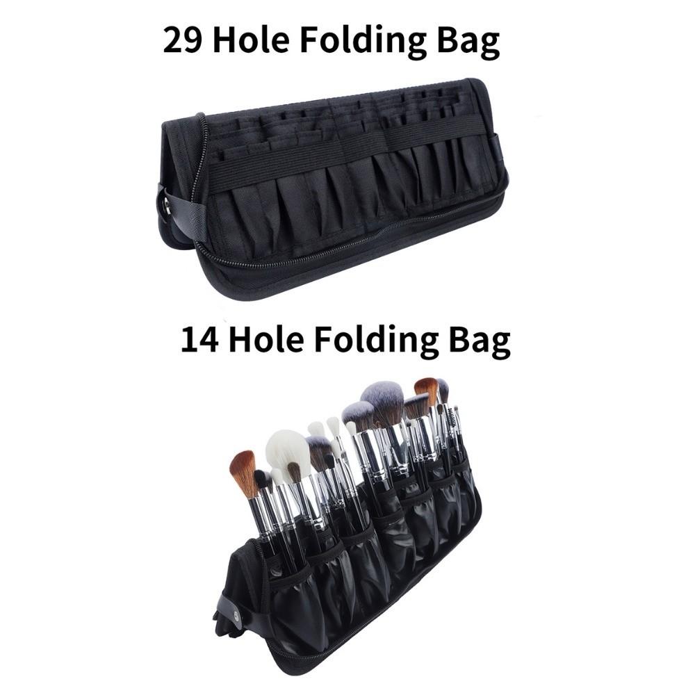 Folding Professional Cosmetic Brushes Bag Lightweight Water-resistant Upright Makeup Brush Bag Large Capacity Multifunctional