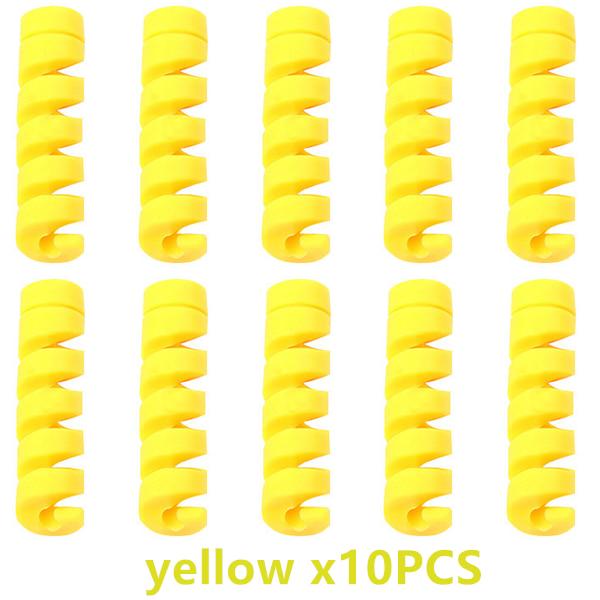 

10Pcs Soft Rubber Data Cable Protective Cover, Spiral Anti Break Winding Device For Charging Cable, Mobile Phone Charging Cable Protector 10PCS жовтий