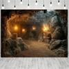 Ghostly Dark Castle Dungeon Background - Polyester Fiber Photography Background for Halloween, Parties and Eventszyc