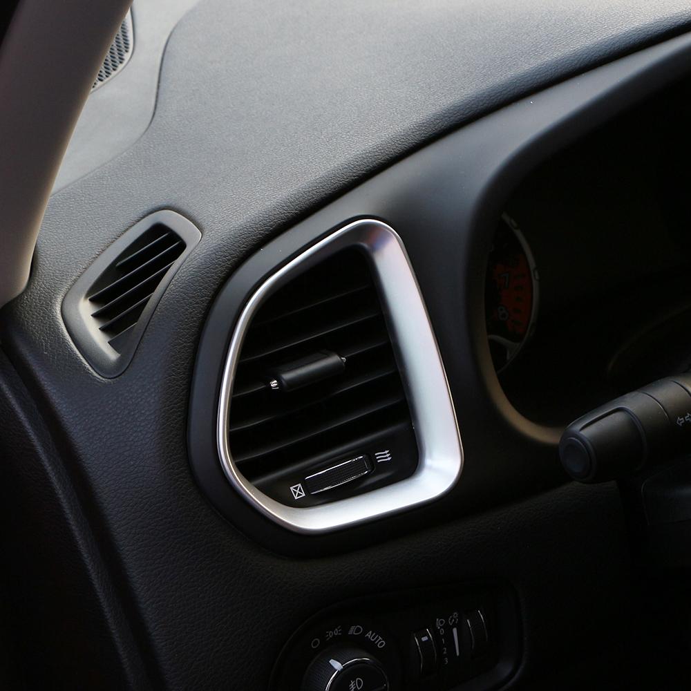 For Jeep Renegade BU 2015 - 2025 LHD Front Air Conditioning Vent Frame Cover AC Outlet Trim Sticker Interior Accessories