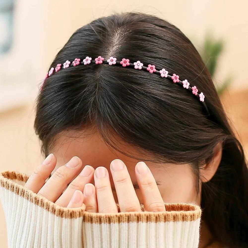 Handmade Headband Daily Headband Angel Scrunchie Cubic Flower Pink
