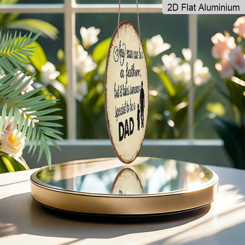 2D Flat - A Vintage Aluminum Sign for Father'S Day Gifts, Measuring 7.87X7.87 Inches, Featuring a Round 2D Design. This Warm Decoration for