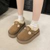 Fashion New Non-slip Winter Warm Short Plush Women's Shoes Outdoors Flat with 2024 Hot Sale Outdoors Buckle Round Head Ladies Shoes
