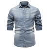 Men’s Euro Fit Casual Solid Denim Shirt