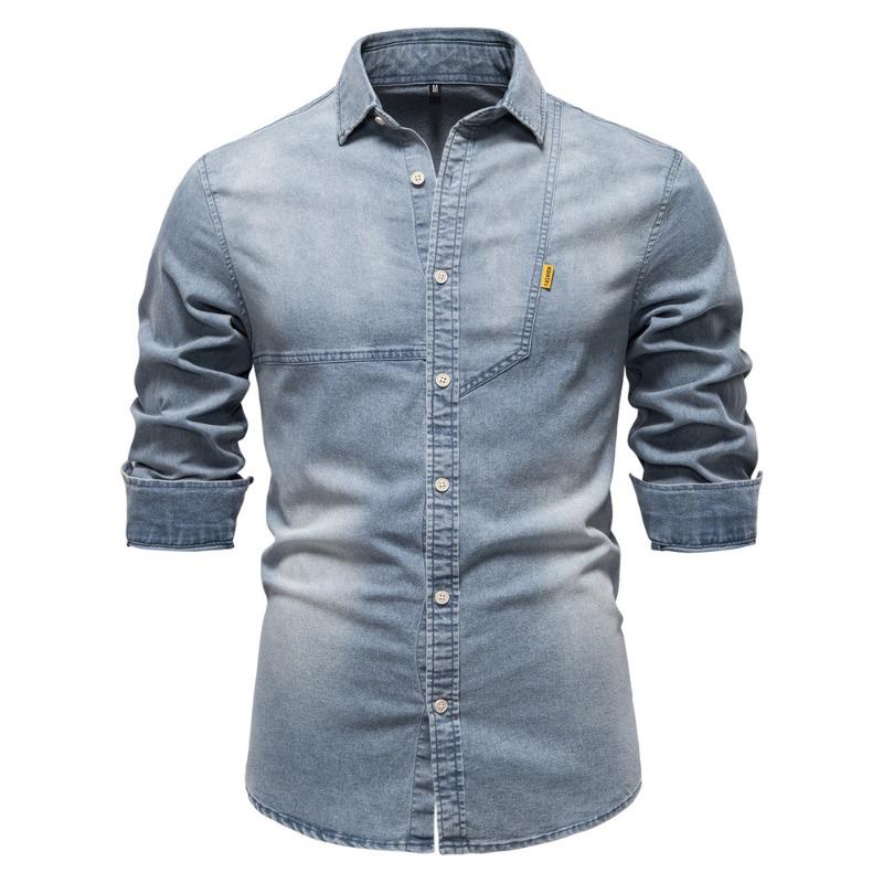 

Men’s Euro Fit Casual Solid Denim Shirt S