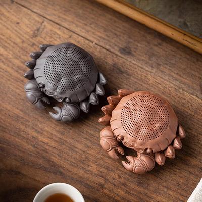 Filtre à thé intégré Crabe créatif Passoire à thé Ornement Animal de compagnie en argile violette Accessoires de cérémonie du thé Décoration de table