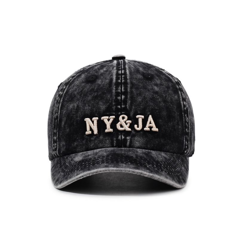 American Retro Baseball Cap Spring and Summer Short Brim Letter Embroidery Washed Old Cap Outdoor Sun Hat Unisex Retro Street Soft Top Sun Hat