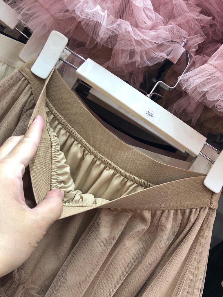 Fustă Midi din Tulle cu Mărgele Stratificate Complex: Rochie de vară subțire și versatilă pentru femei