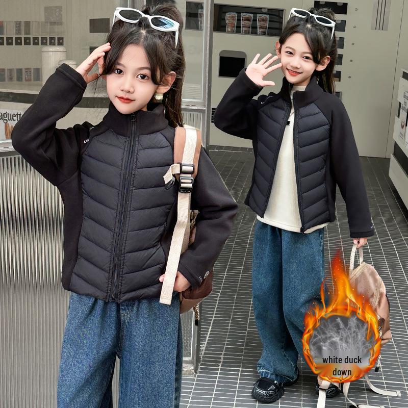 

Детская легкая пуховая куртка 2024 года для школьной формы - Теплое нижнее белье для мальчиков и девочек 130cm чёрный