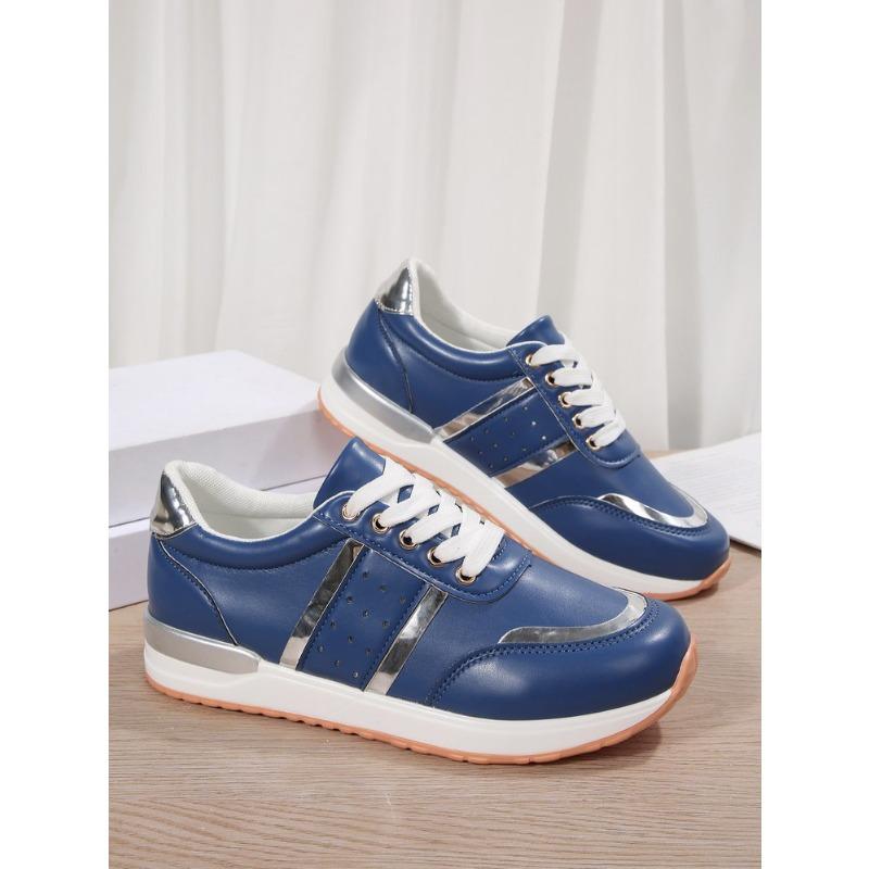 

Женские кроссовки больших размеров на толстой платформе с тонкими ремешками, евро-американская мода, универсальные, повседневные, новые, осень-зима 43 синий