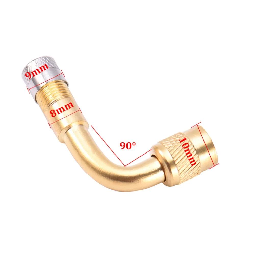 

90 Degree Motorcycle Angle Bent Valve Adapter Tyre Tube Copper Silver Valve Extension Adapter for Truck Car Moto Bike Accessorie