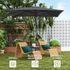 Cantilever Parasol, Adjustable Canopy, 8 Ribs, Crank, 2.5 x 2.5 m, Dark Grey