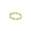 18K Gold Geometric Circle Titanium Steel Ring - Elegant Niche Design for Women