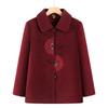 New Autumn and Winter Woolen Jacket with Fleece To Keep Warm, Old Lady Winter Top Thickened