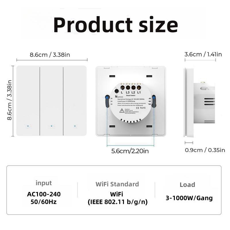 Graffiti Smart WiFi Wall Switch: EU/UK Standard, Alexa Voice & App Compatible