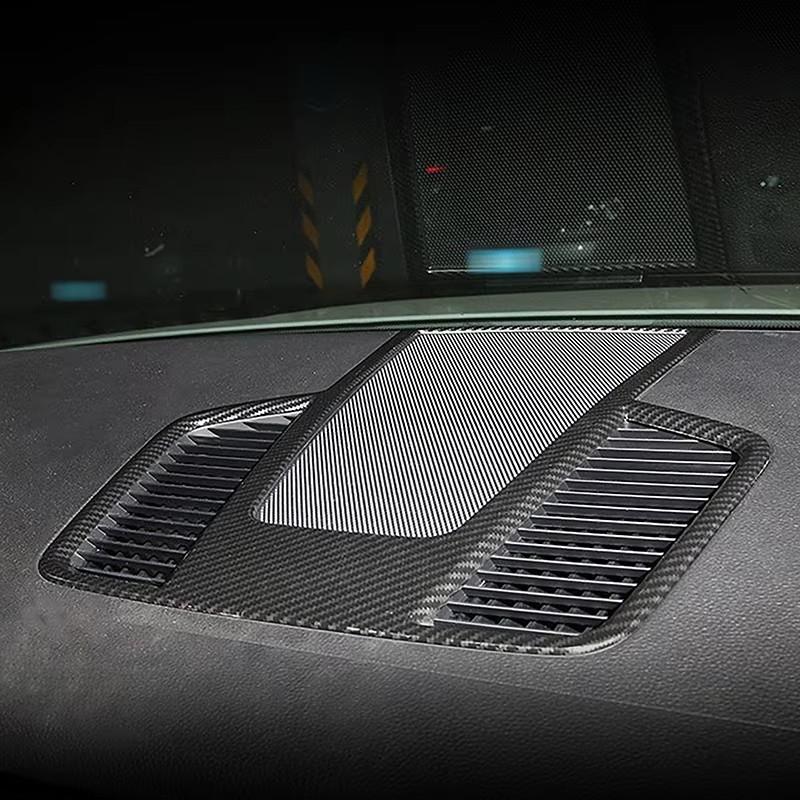 Car Console Dashboard Panel Middle Air Condition Vent Cover Frame Trim Carbon Pattern Accessories For Porsche Cayenne 2018-