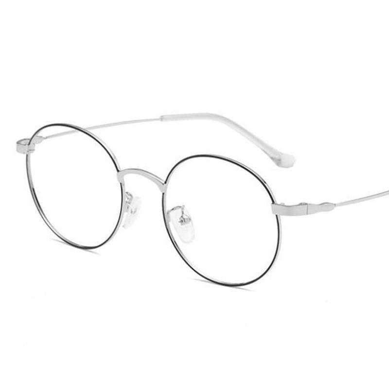 -0.5 -1.0 -1.5 -2.0...-6.0 Radiation Protection Round Eyewear Women Metal Spectacles Men Optical Glasses