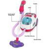 Pretend Play Toy Vacuum Cleaner, Kids Cleaning Cart with Realistic Sounds, 2-in-1 Housekeeping Toy Set for Toddlers