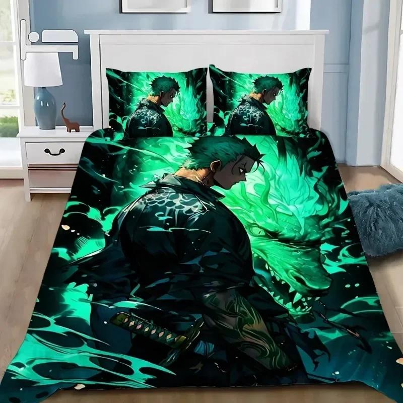 Hot One Piece Duvet Cover Pillowcase Bedding Set Anime for Adult Boy Girl Bedroom Decoration Single Double Large Size Bedding