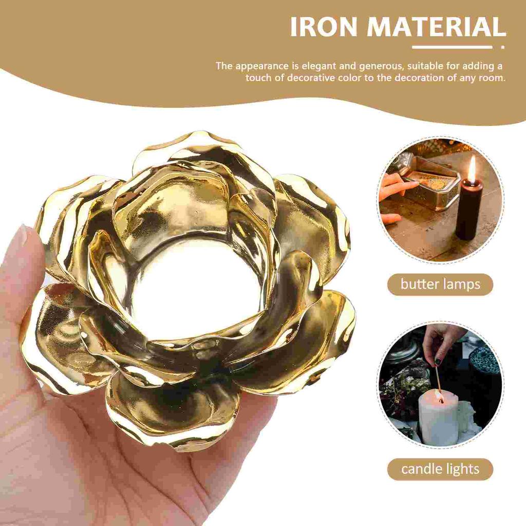 Flower Candlestick Decorations Candleholder Ornament Delicate for Dining Room Household Iron Wrought Elegant