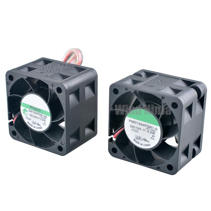 4cm 40mm Dual Ball Bearing Cooling Fan GM1204PQB1-8A PMD1204PQB1-A DC12V 2.6W 4.0W 2pin 1U2U Power Supply 40x40x28mm