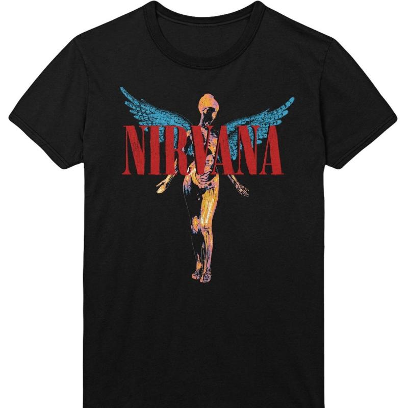 

NIRVANA in Utero Album 100%cotton Unisex Shirt 2026 Summer O-neck Men s Y2k Short Sleeve Retro Rock Commemorate Tshirt Fan Gi... S разноцветный