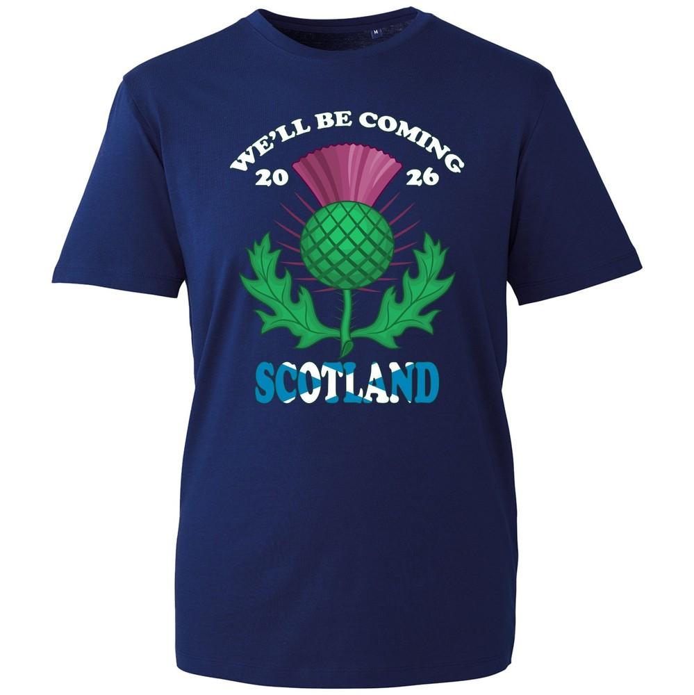 Unisex Scotland Football T Shirt Scottish Supporter Thistle Graphic Tee Top Gift S